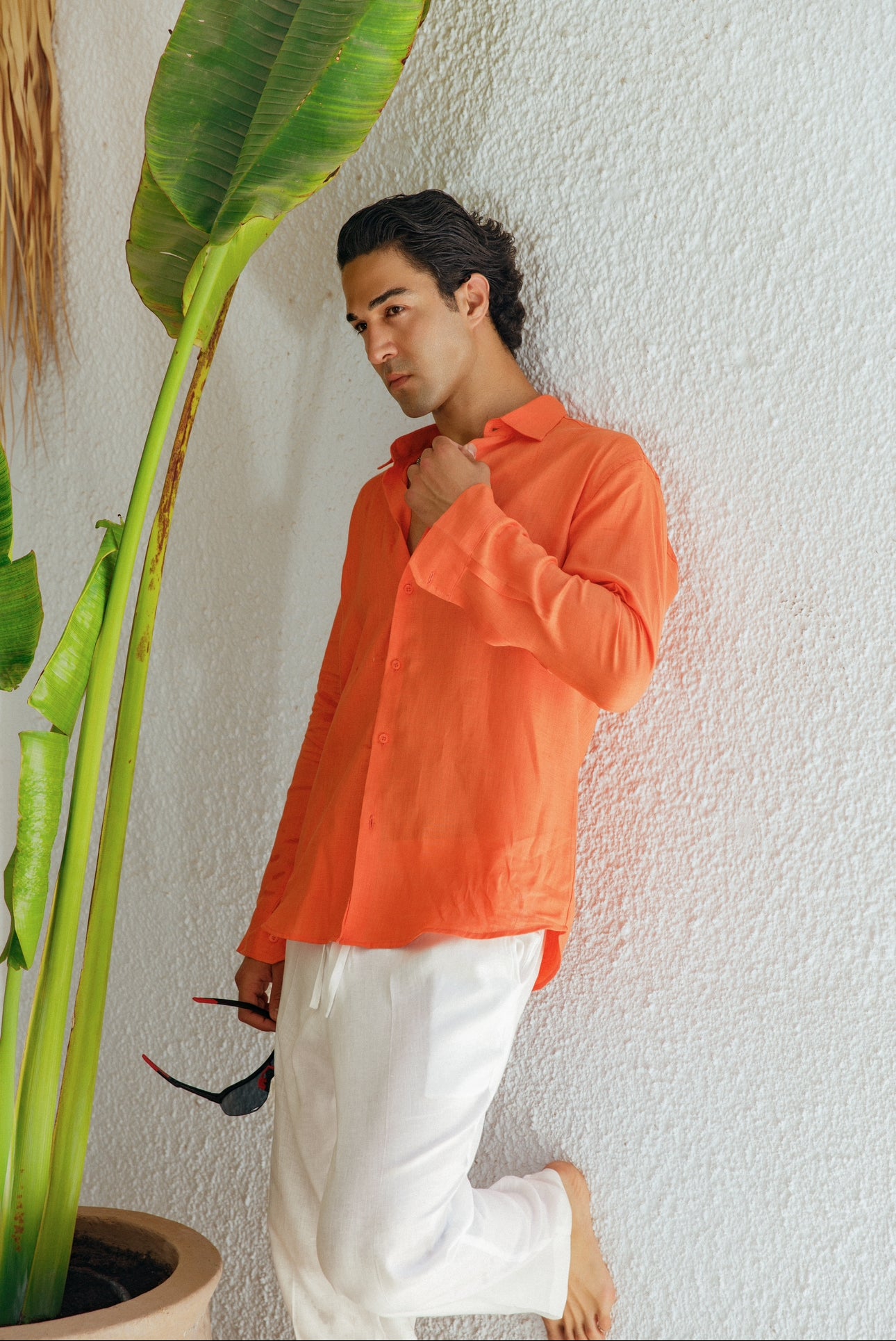 Orange Linen Shirt