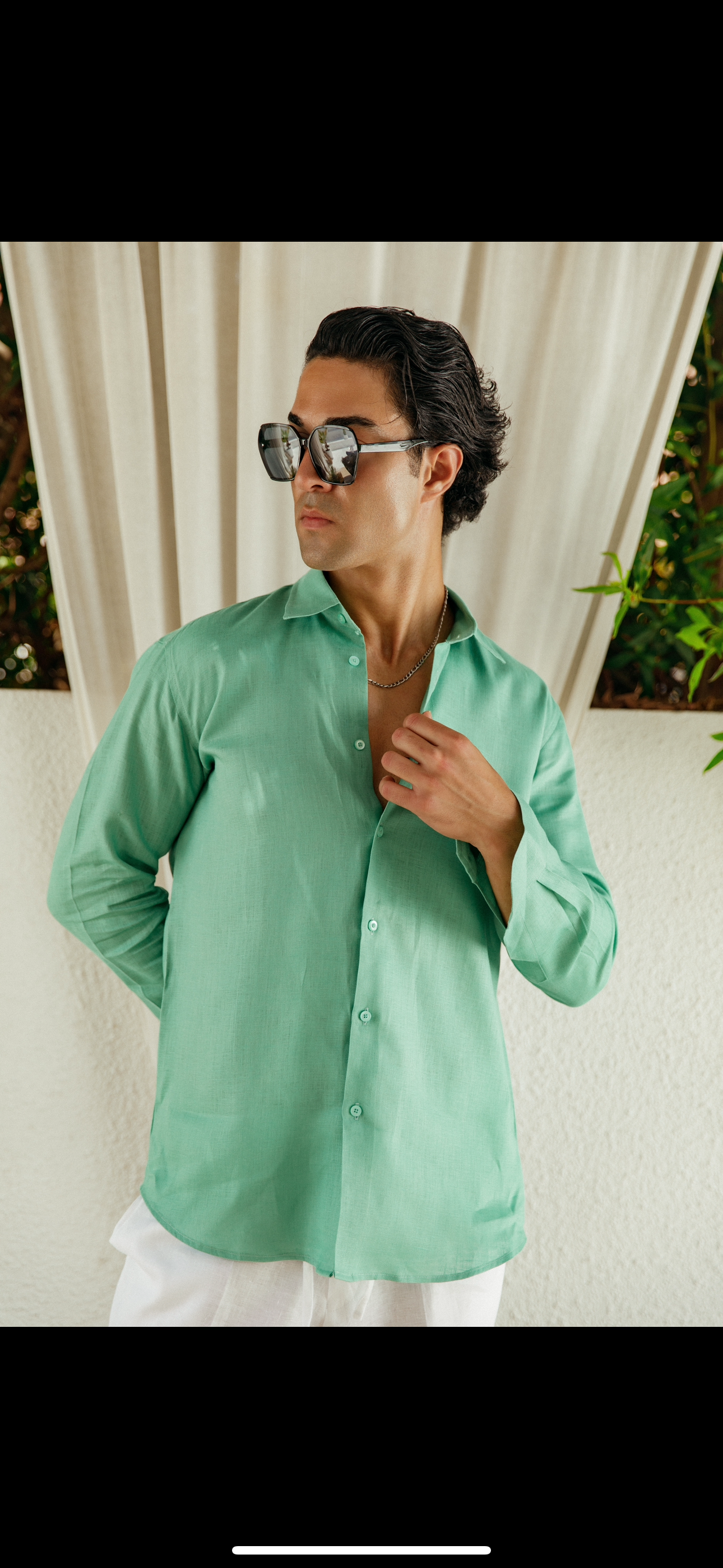 Green Linen Shirt